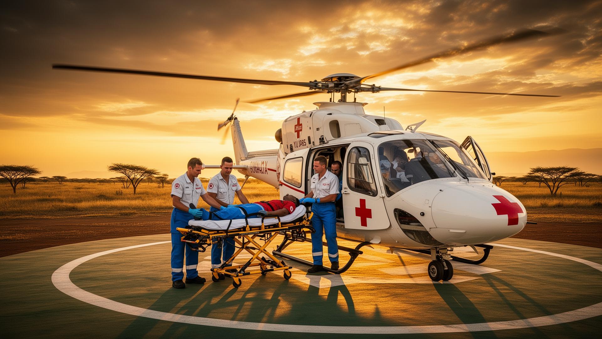 Air ambulance helicopter medevac